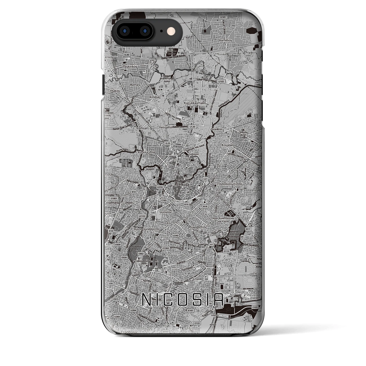 【ニコシア（キプロス）】地図柄iPhoneケース（クリアタイプ）