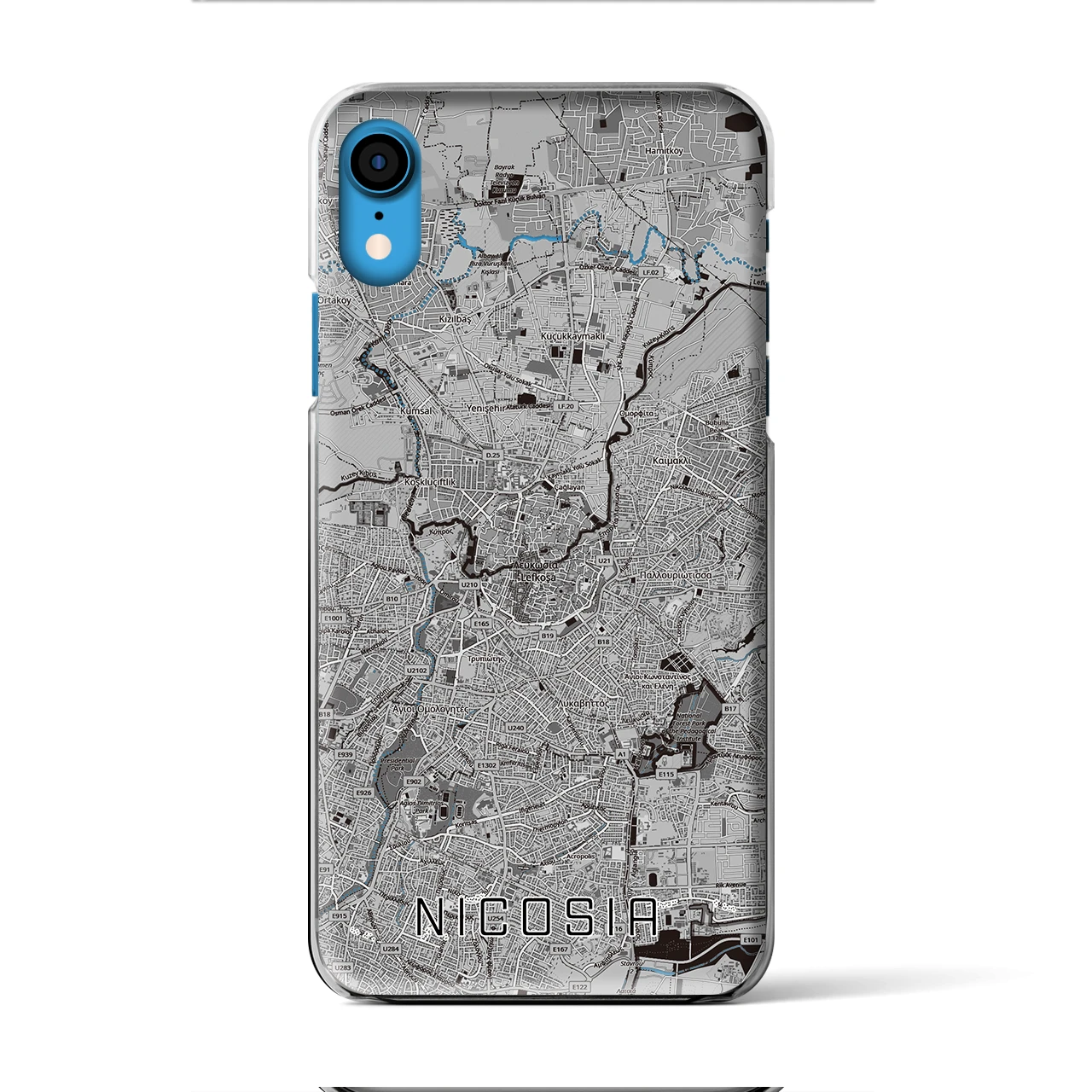 【ニコシア（キプロス）】地図柄iPhoneケース（クリアタイプ）