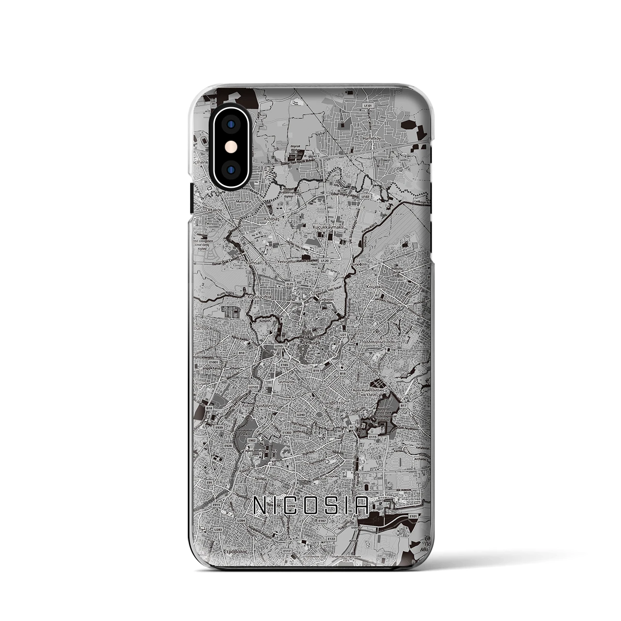 【ニコシア（キプロス）】地図柄iPhoneケース（クリアタイプ）