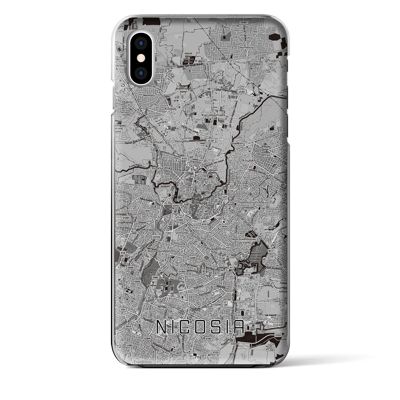 【ニコシア（キプロス）】地図柄iPhoneケース（クリアタイプ）