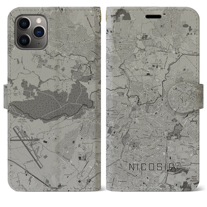 【ニコシア（キプロス）】地図柄iPhoneケース（手帳タイプ）