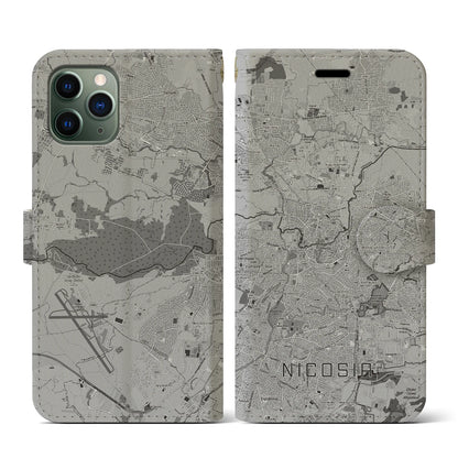 【ニコシア（キプロス）】地図柄iPhoneケース（手帳タイプ）