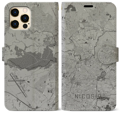 【ニコシア（キプロス）】地図柄iPhoneケース（手帳タイプ）