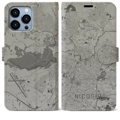 【ニコシア（キプロス）】地図柄iPhoneケース（手帳タイプ）