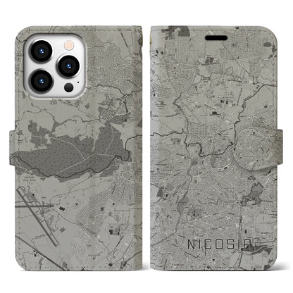 【ニコシア（キプロス）】地図柄iPhoneケース（手帳タイプ）