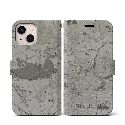 【ニコシア（キプロス）】地図柄iPhoneケース（手帳タイプ）