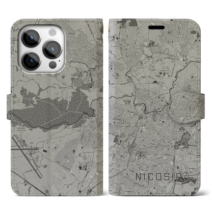 【ニコシア（キプロス）】地図柄iPhoneケース（手帳タイプ）
