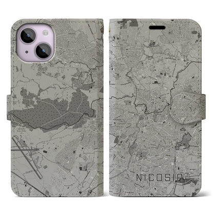 【ニコシア（キプロス）】地図柄iPhoneケース（手帳タイプ）