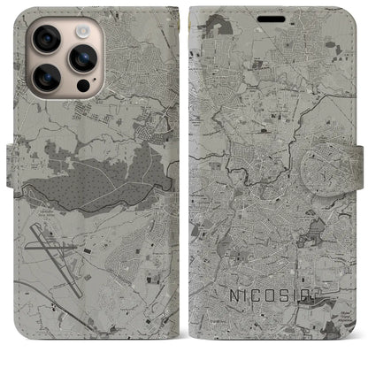 【ニコシア（キプロス）】地図柄iPhoneケース（手帳タイプ）