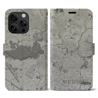 【ニコシア（キプロス）】地図柄iPhoneケース（手帳タイプ）
