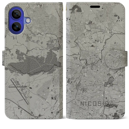 【ニコシア（キプロス）】地図柄iPhoneケース（手帳タイプ）