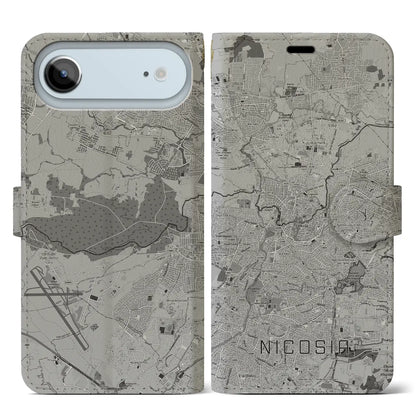 【ニコシア（キプロス）】地図柄iPhoneケース（手帳タイプ）