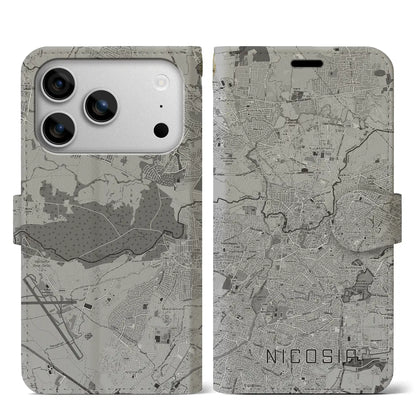 【ニコシア（キプロス）】地図柄iPhoneケース（手帳タイプ）