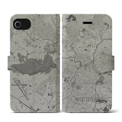 【ニコシア（キプロス）】地図柄iPhoneケース（手帳タイプ）