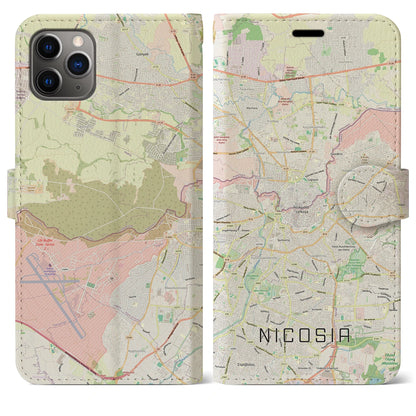 【ニコシア（キプロス）】地図柄iPhoneケース（手帳タイプ）