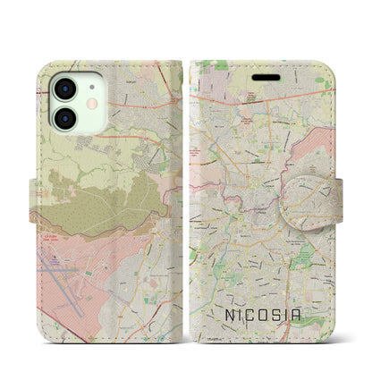 【ニコシア（キプロス）】地図柄iPhoneケース（手帳タイプ）