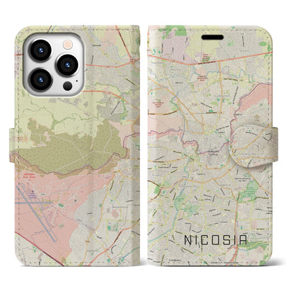 【ニコシア（キプロス）】地図柄iPhoneケース（手帳タイプ）