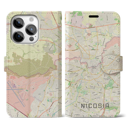【ニコシア（キプロス）】地図柄iPhoneケース（手帳タイプ）