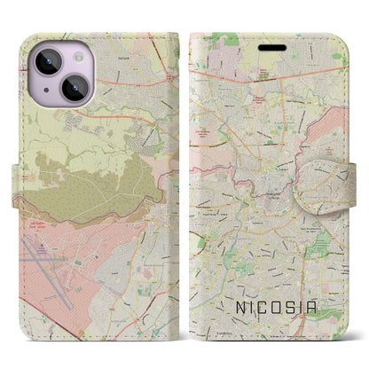 【ニコシア（キプロス）】地図柄iPhoneケース（手帳タイプ）