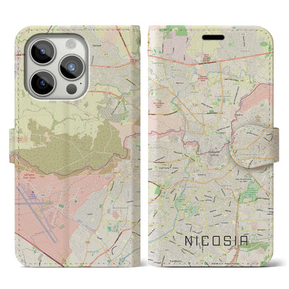 【ニコシア（キプロス）】地図柄iPhoneケース（手帳タイプ）