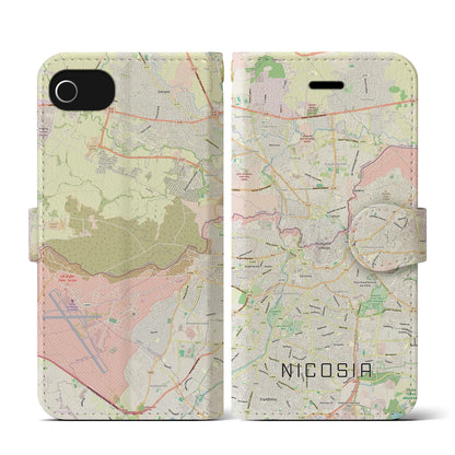 【ニコシア（キプロス）】地図柄iPhoneケース（手帳タイプ）