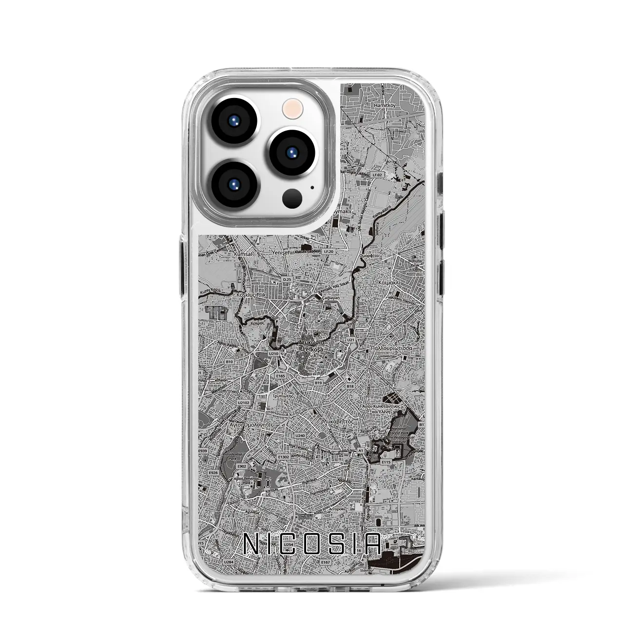 【ニコシア（キプロス）】地図柄iPhoneケース（MagSafeタイプ）