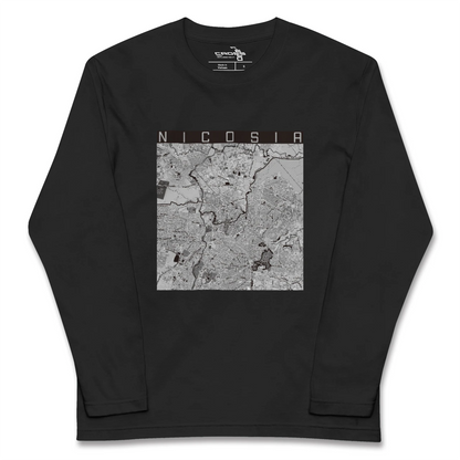 【ニコシア（キプロス）】地図柄ロングスリーブTシャツ