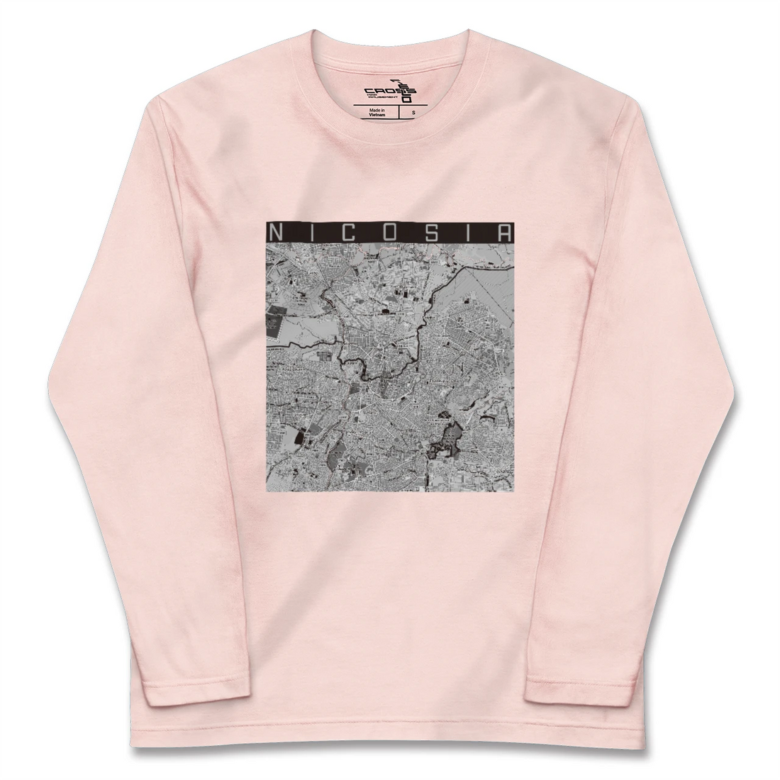 【ニコシア（キプロス）】地図柄ロングスリーブTシャツ