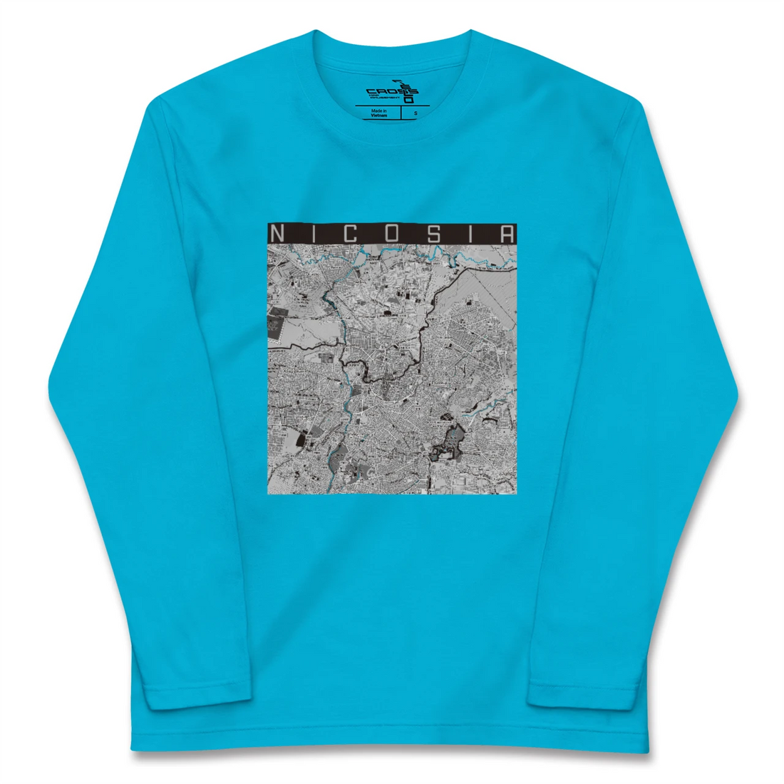 【ニコシア（キプロス）】地図柄ロングスリーブTシャツ