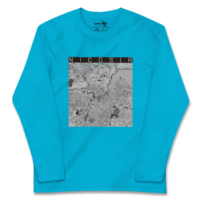 【ニコシア（キプロス）】地図柄ロングスリーブTシャツ