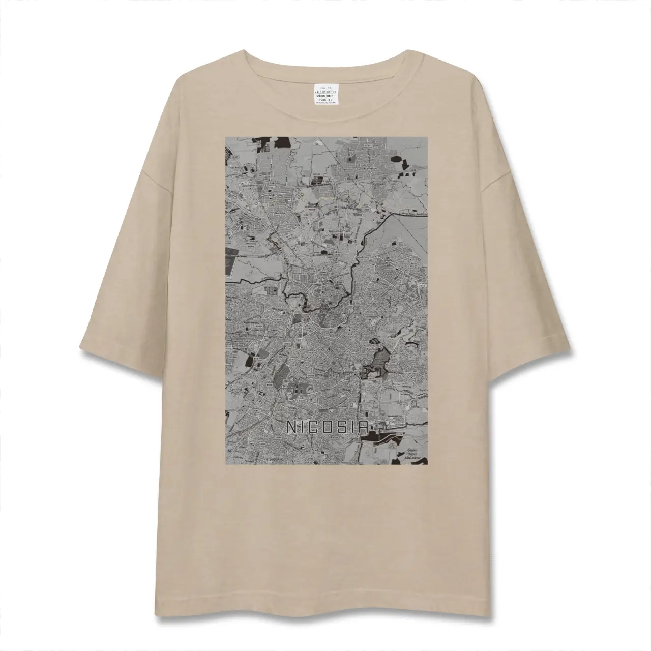 【ニコシア（キプロス）】地図柄ビッグシルエットTシャツ
