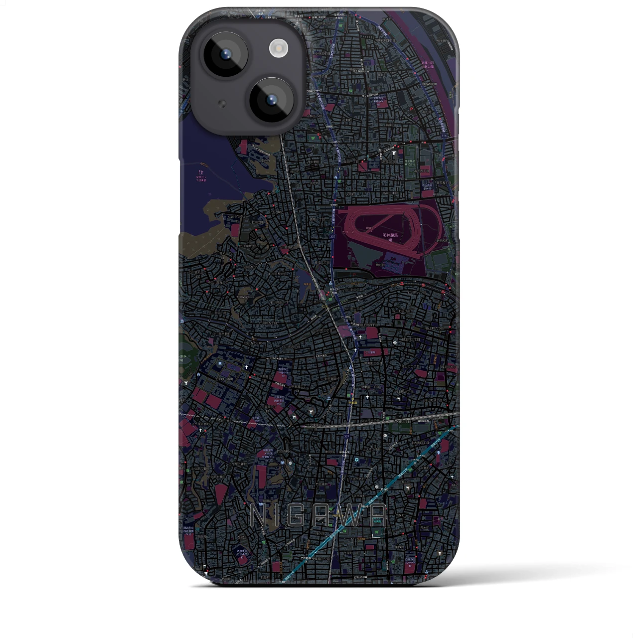 【仁川（兵庫県）】地図柄iPhoneケース（バックカバータイプ）