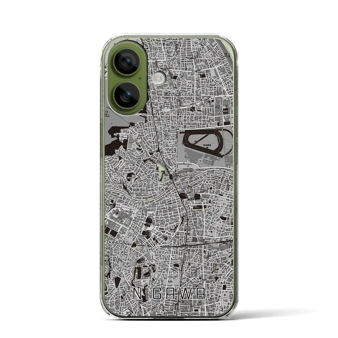 【仁川（兵庫県）】地図柄iPhoneケース（クリアタイプ）モノトーン・iPhone 17 Pro Max 用