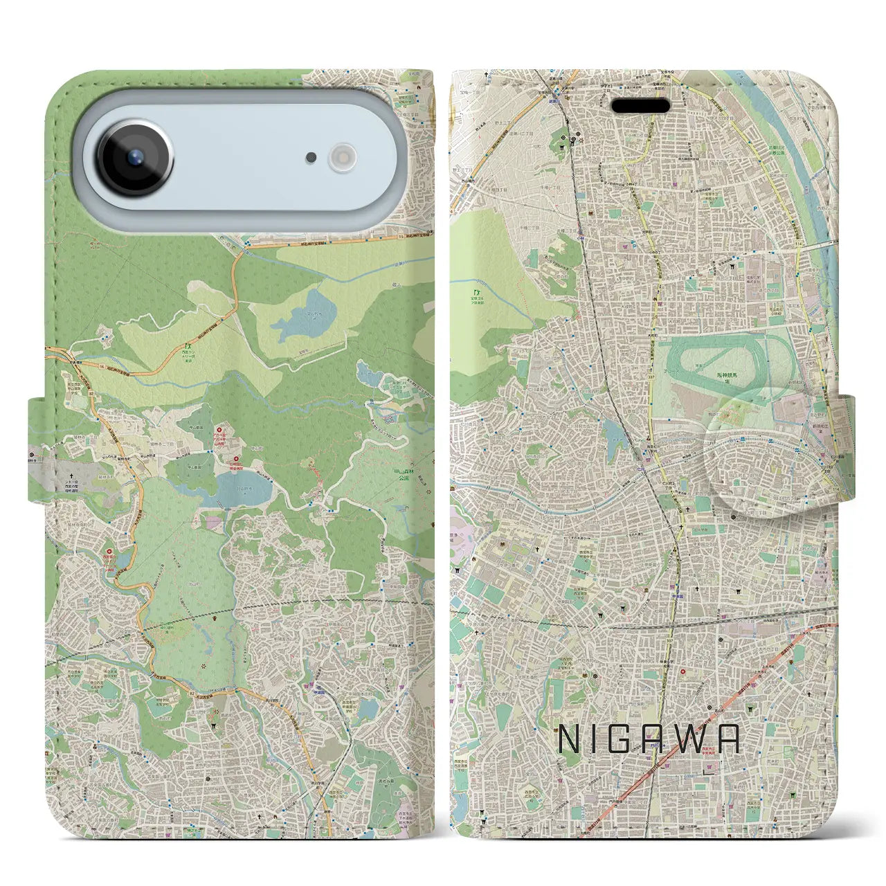 【仁川（兵庫県）】地図柄iPhoneケース（手帳タイプ）