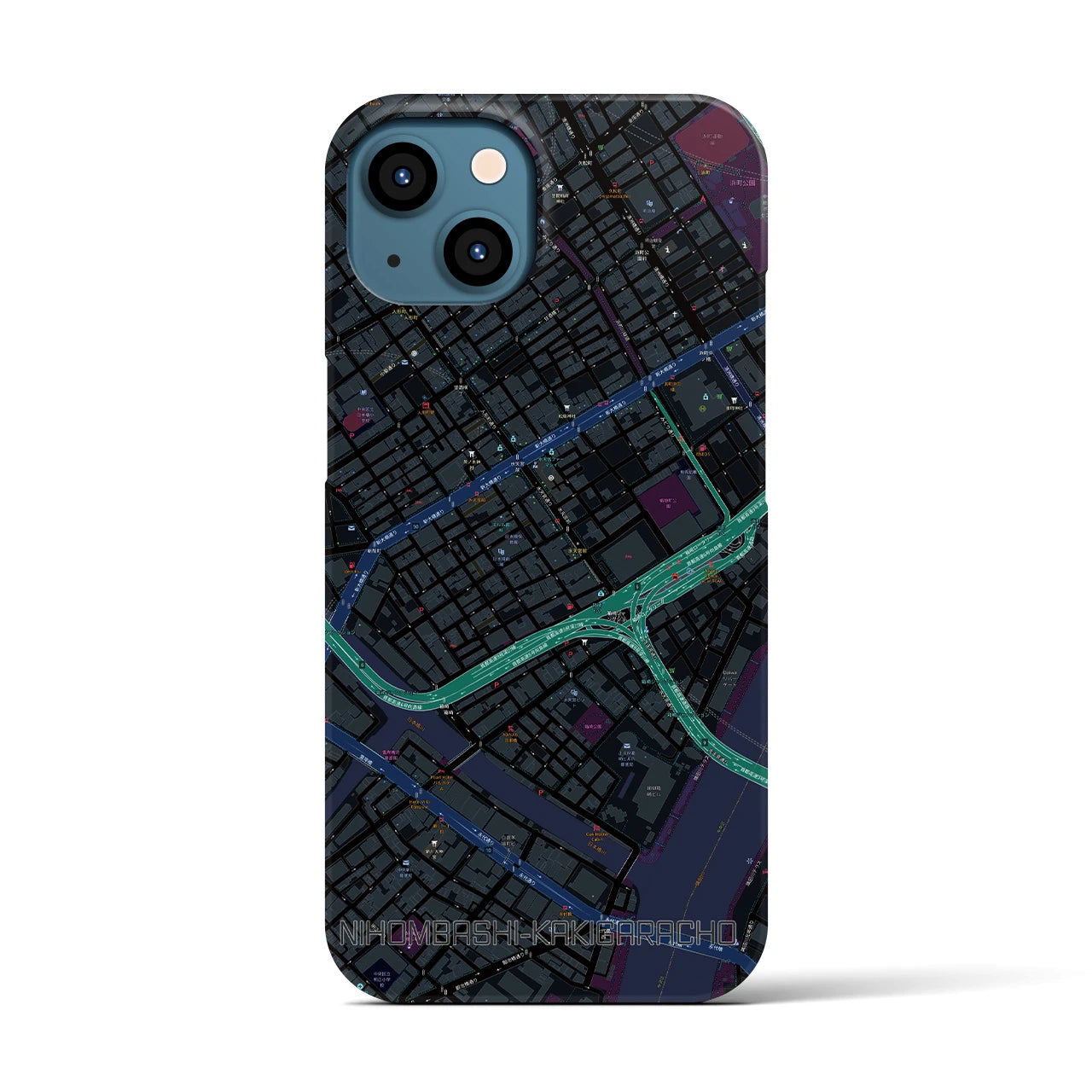 【日本橋蛎殻町（東京都）】地図柄iPhoneケース（バックカバータイプ）