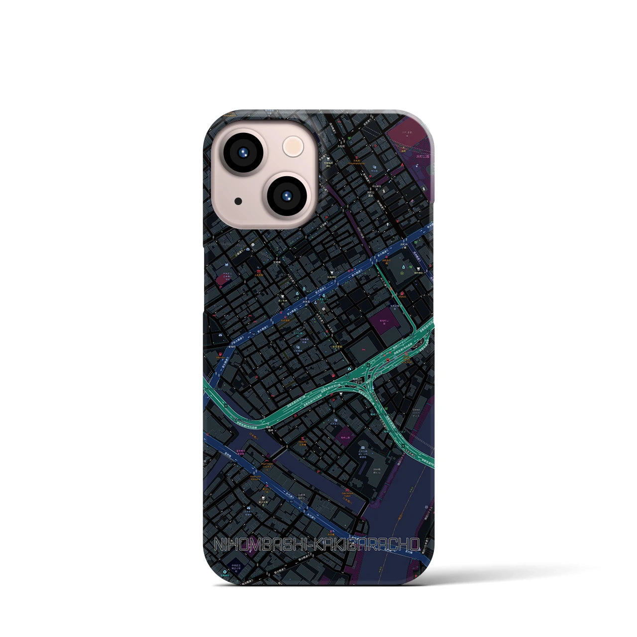 【日本橋蛎殻町（東京都）】地図柄iPhoneケース（バックカバータイプ）