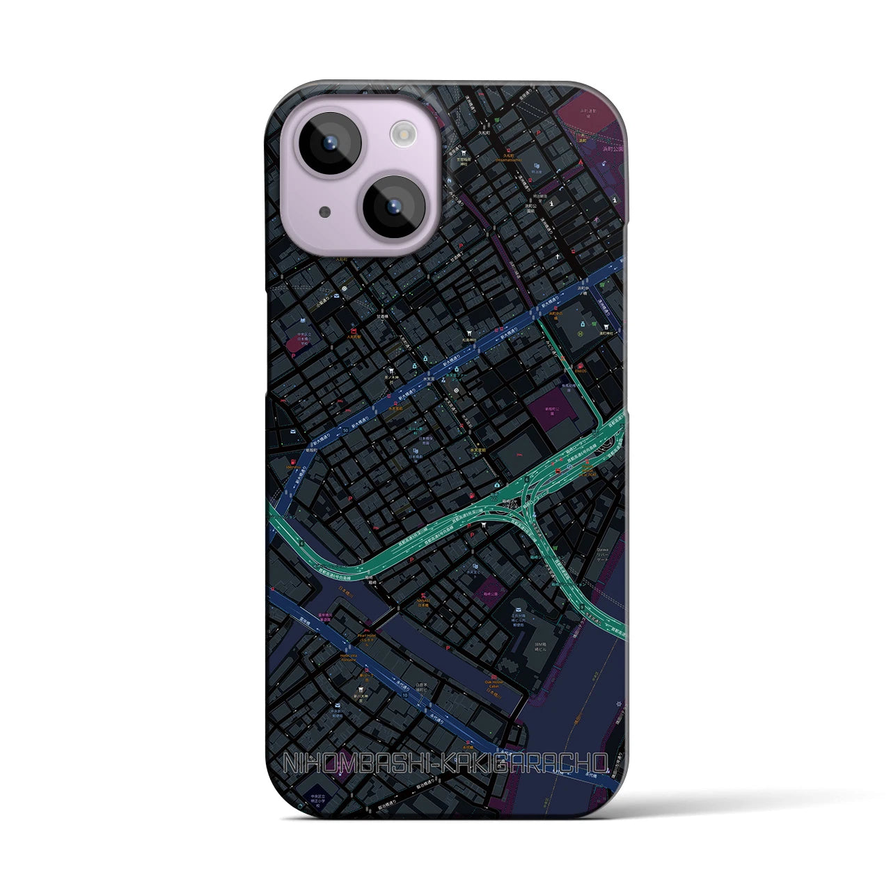 【日本橋蛎殻町（東京都）】地図柄iPhoneケース（バックカバータイプ）
