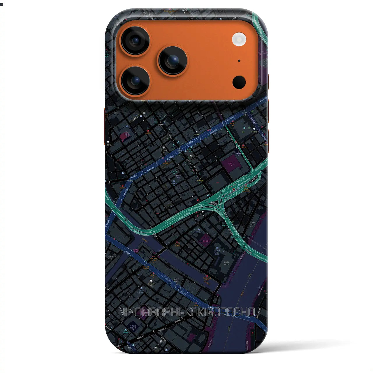 【日本橋蛎殻町（東京都）】地図柄iPhoneケース（バックカバータイプ）