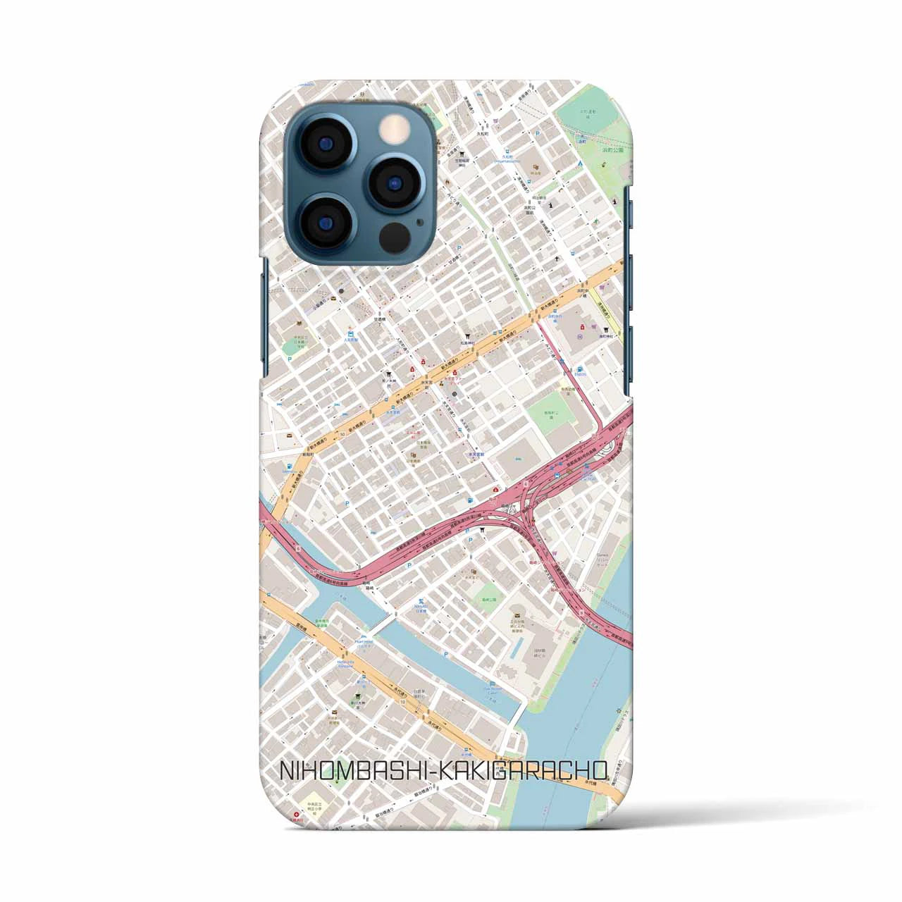 【日本橋蛎殻町（東京都）】地図柄iPhoneケース（バックカバータイプ）