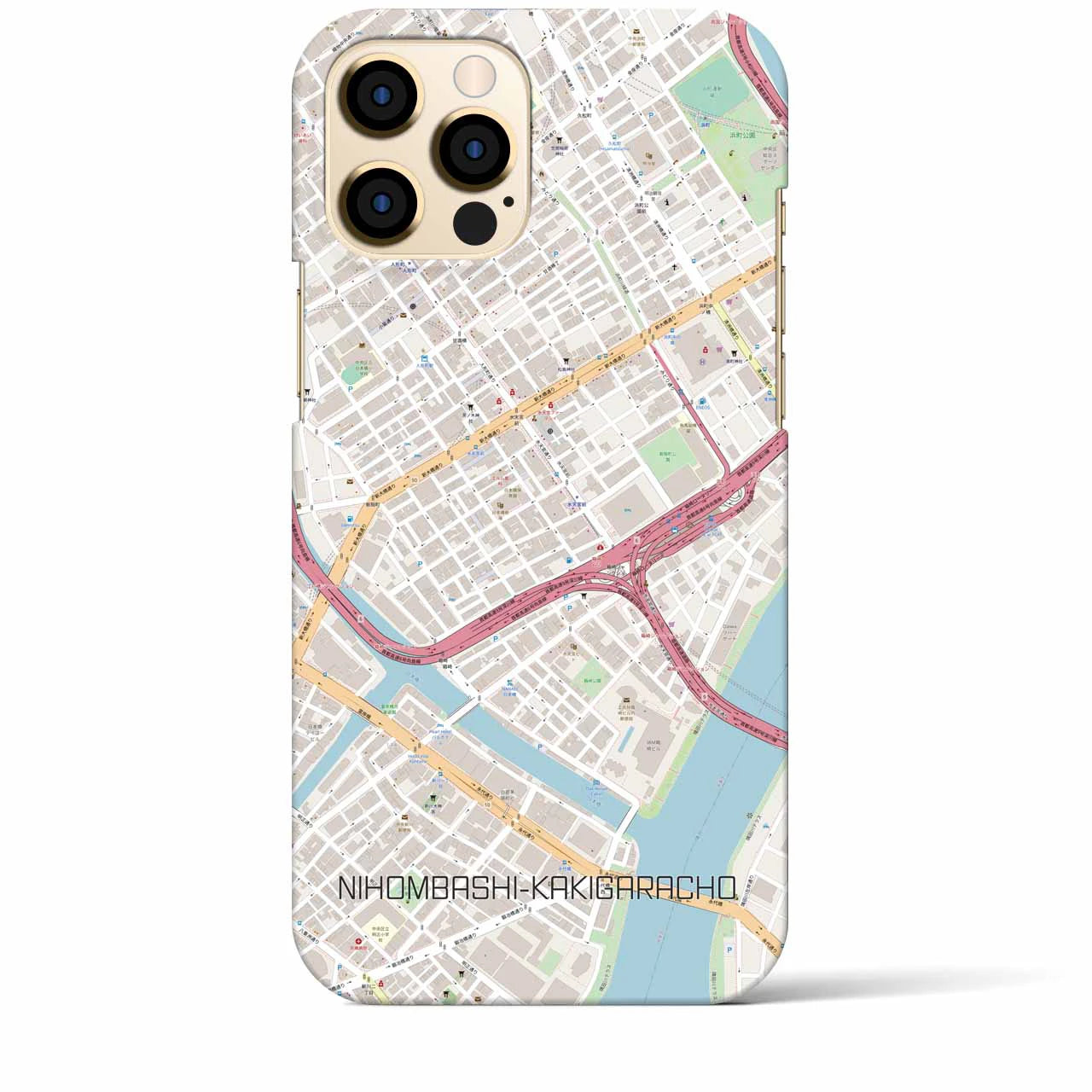【日本橋蛎殻町（東京都）】地図柄iPhoneケース（バックカバータイプ）