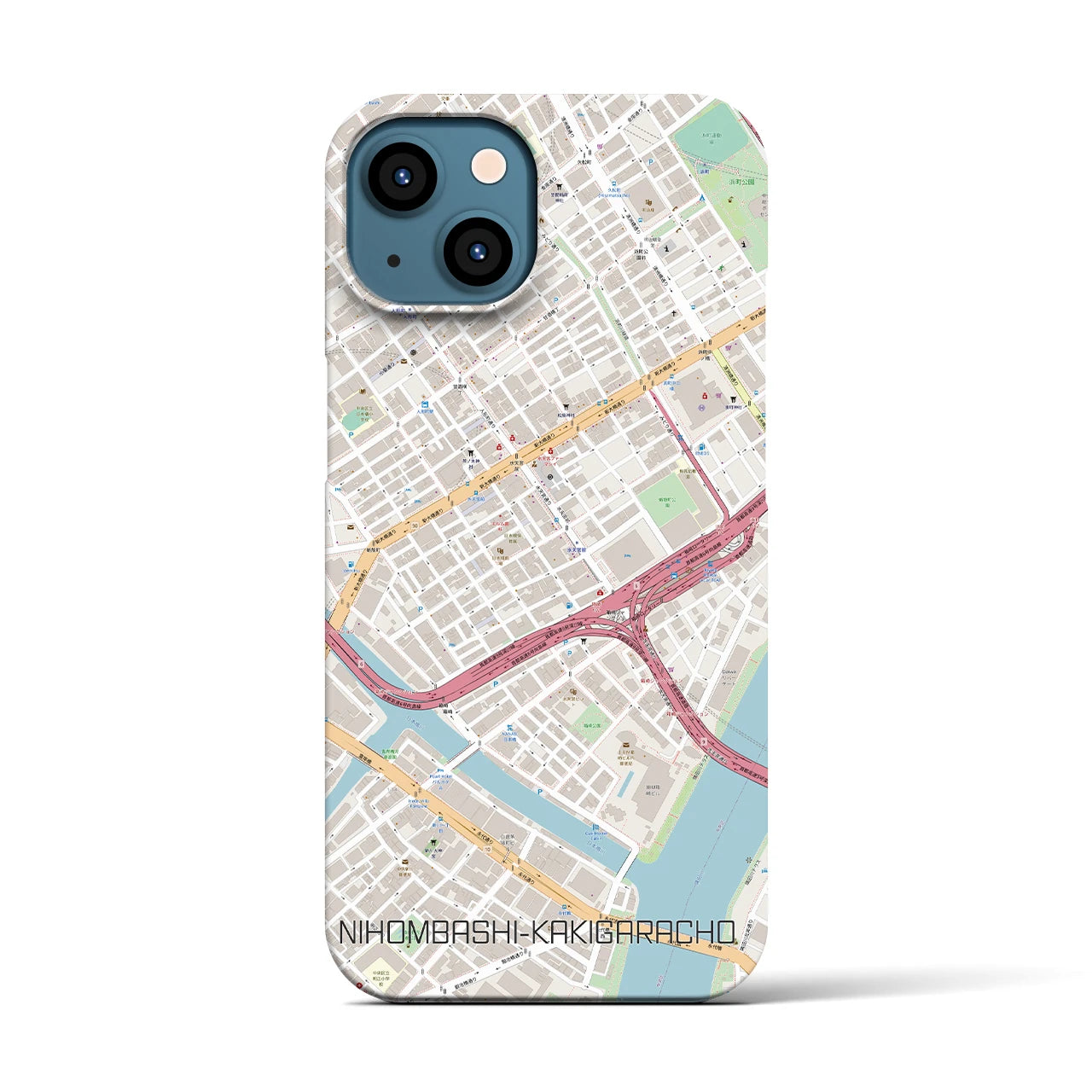 【日本橋蛎殻町（東京都）】地図柄iPhoneケース（バックカバータイプ）