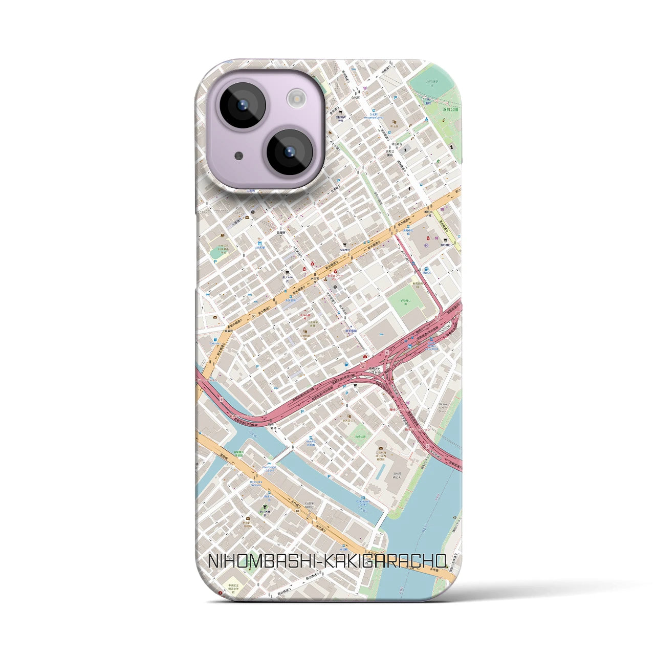 【日本橋蛎殻町（東京都）】地図柄iPhoneケース（バックカバータイプ）