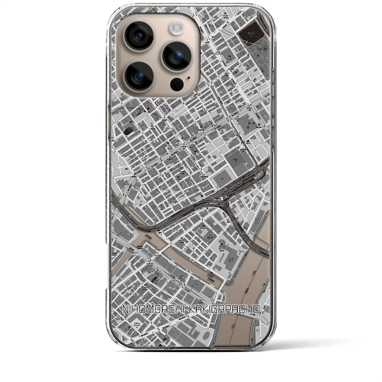 【日本橋蛎殻町（東京都）】地図柄iPhoneケース（クリアタイプ）