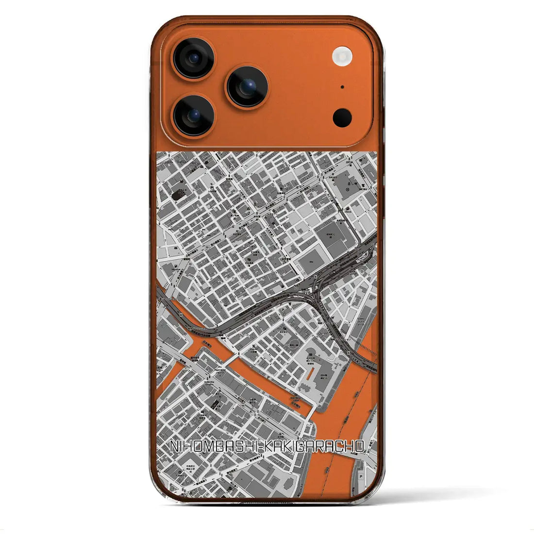 【日本橋蛎殻町（東京都）】地図柄iPhoneケース（クリアタイプ）