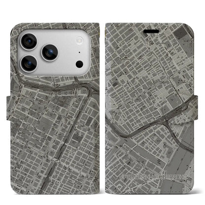 【日本橋蛎殻町（東京都）】地図柄iPhoneケース（手帳タイプ）