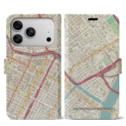 【日本橋蛎殻町（東京都）】地図柄iPhoneケース（手帳タイプ）