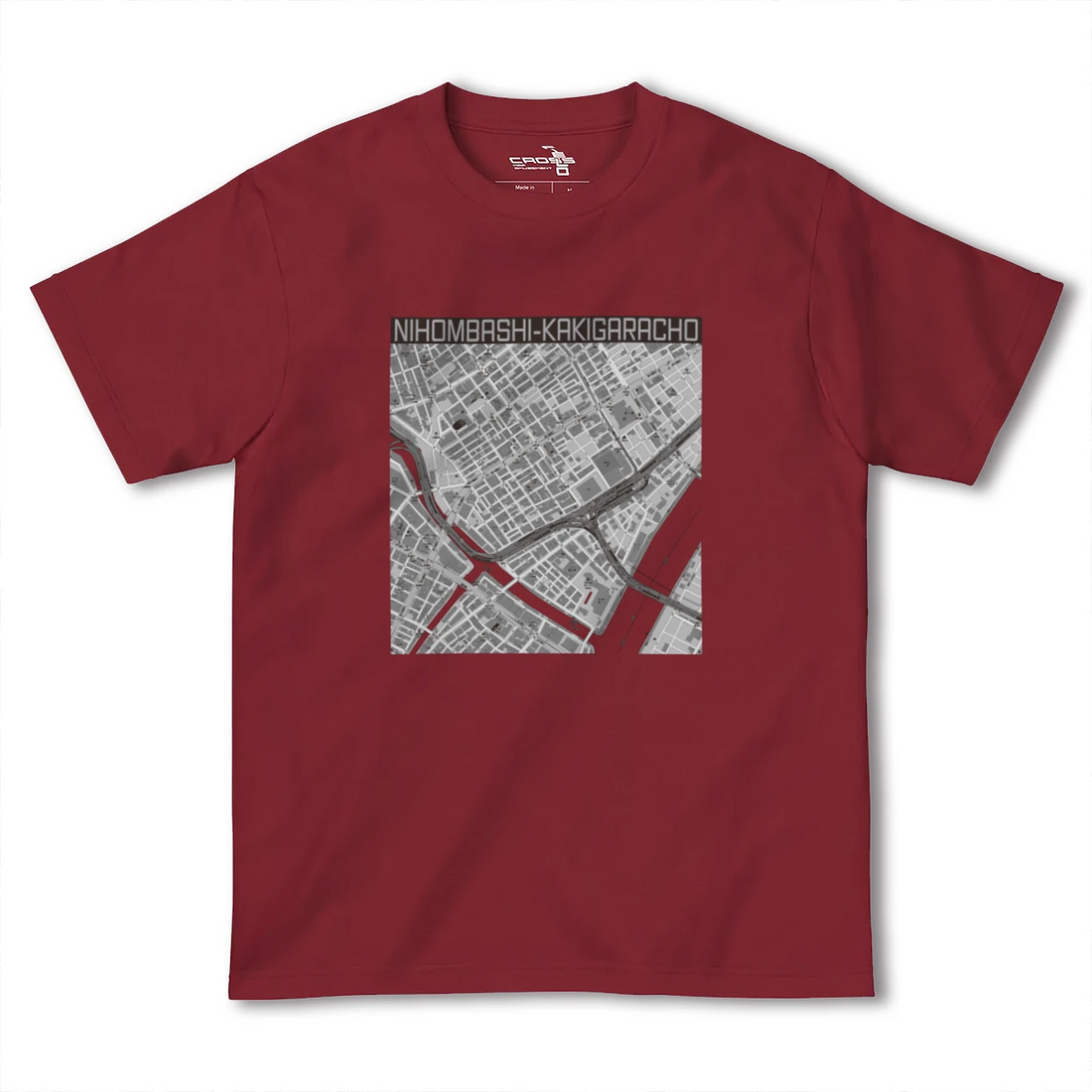 【日本橋蛎殻町（東京都）】地図柄ヘビーウェイトTシャツ