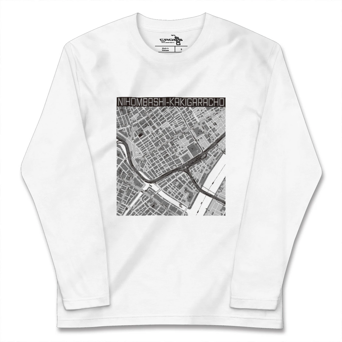 【日本橋蛎殻町（東京都）】地図柄ロングスリーブTシャツ