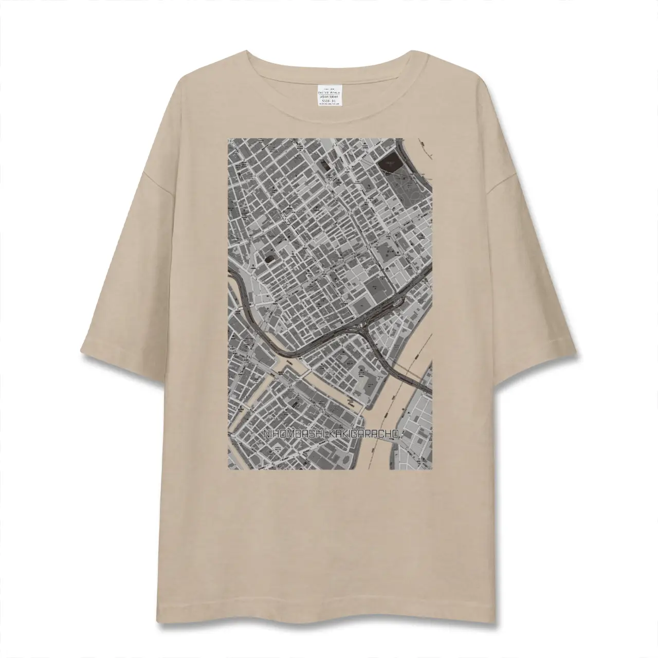 【日本橋蛎殻町（東京都）】地図柄ビッグシルエットTシャツ