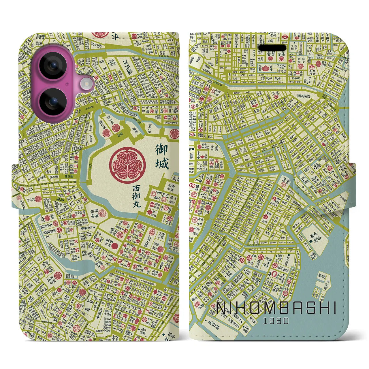 【日本橋（東京都）】万延江戸図iPhoneケース（手帳タイプ）